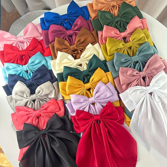 Elegant Satin Bow Hair Clip