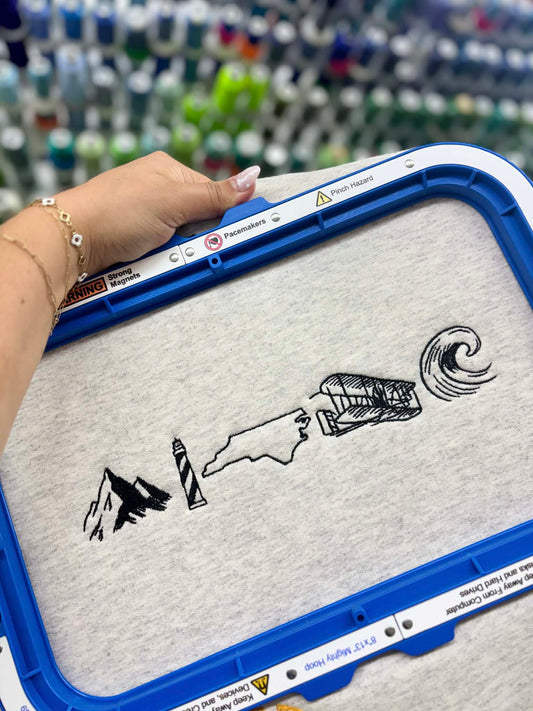 North Carolina Icons Embroidery