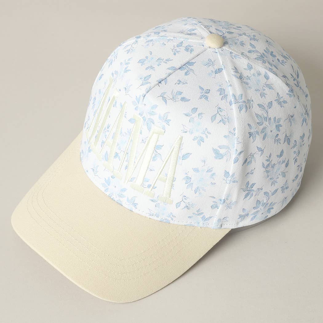 MAMA Embroidered Flower Trucker Hat