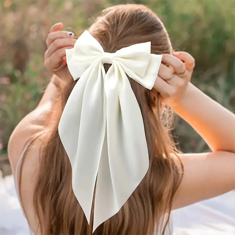 Elegant Satin Bow Hair Clip
