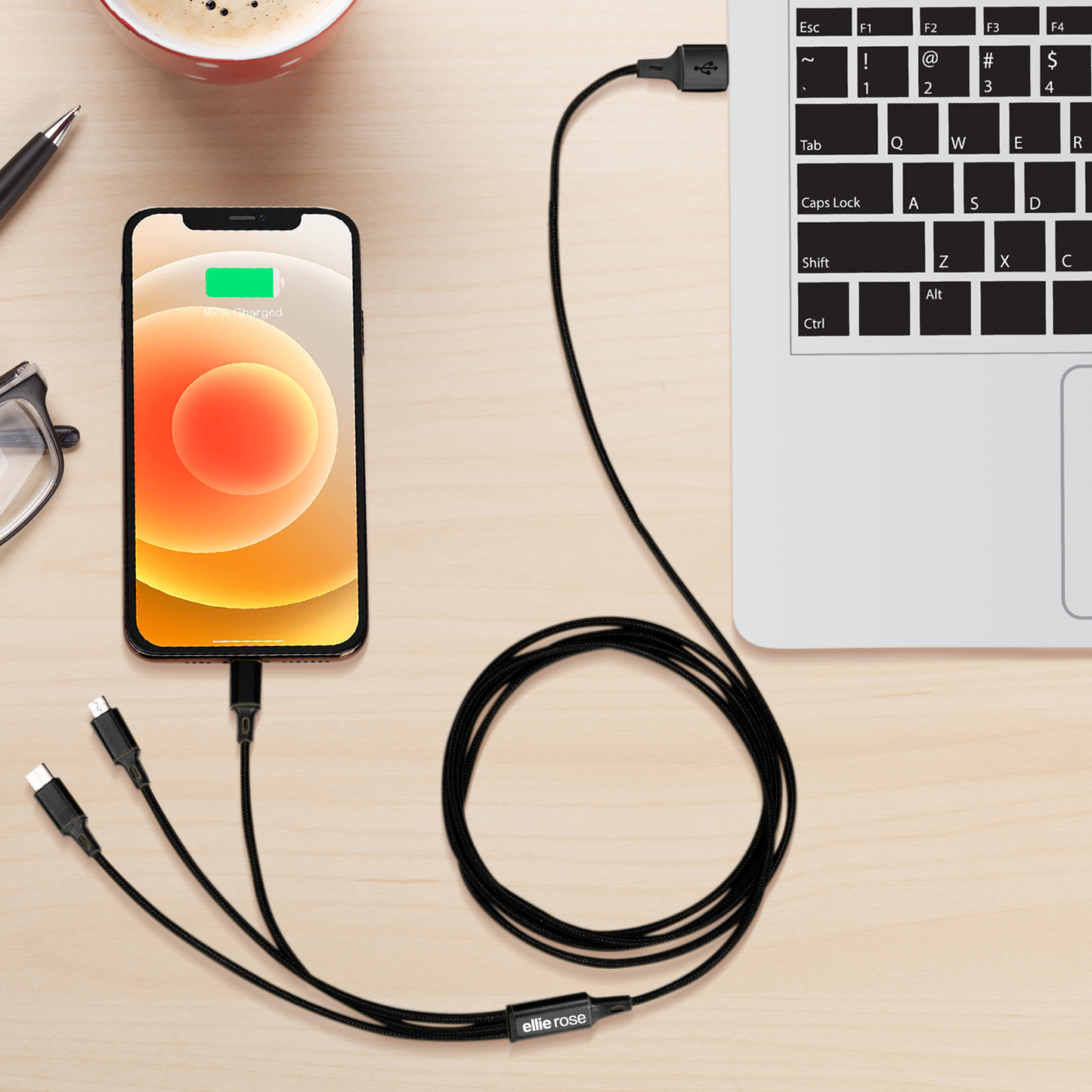 3-in-1 Stay Charged Cable 10 Ft