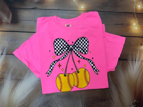 Checkered Softball Cherries