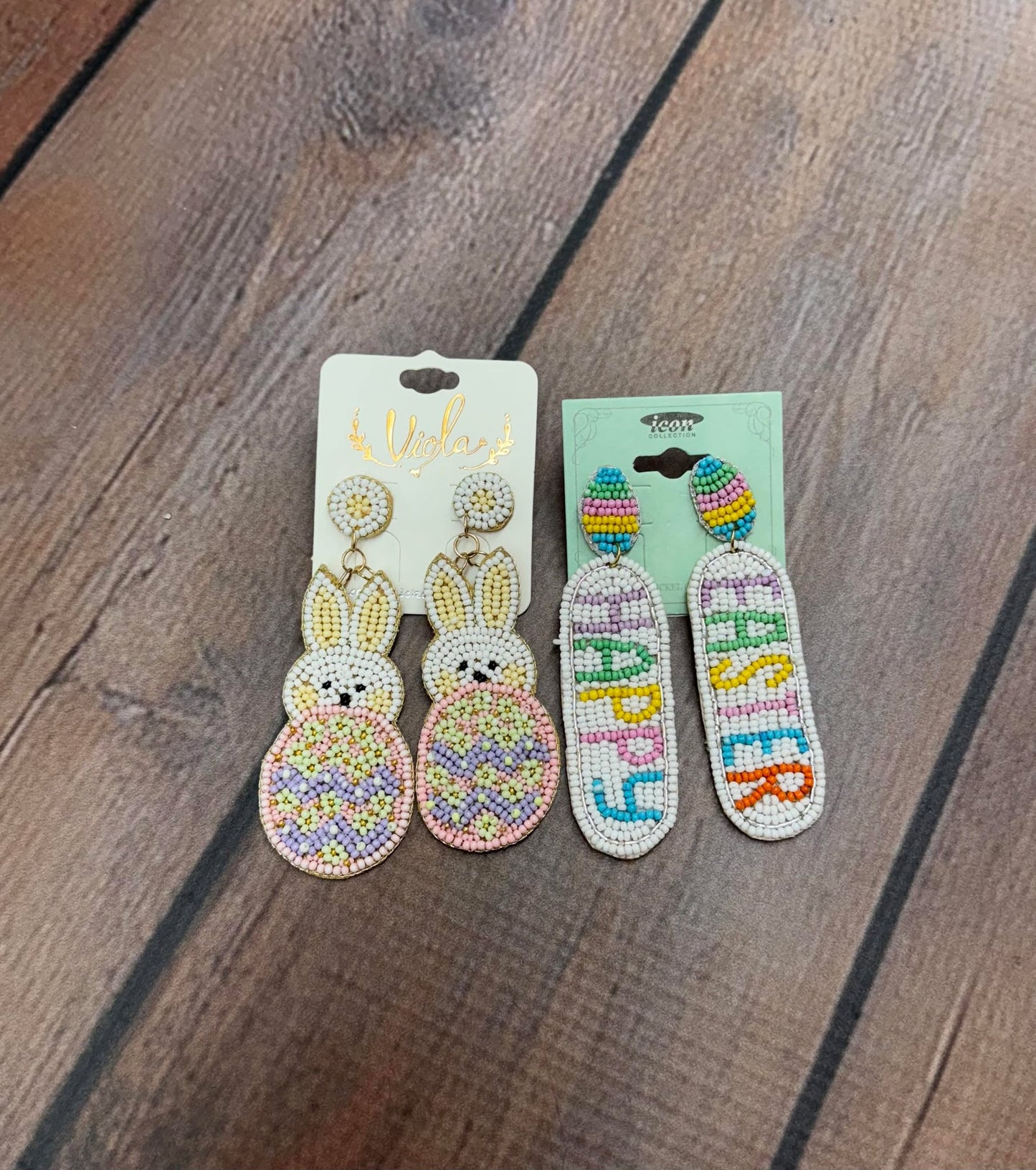 Beaded Easter Dangle Earrings