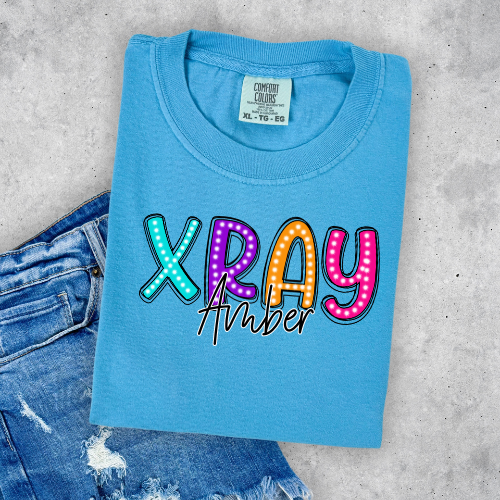 Colorful Neon Initial & Name Tee