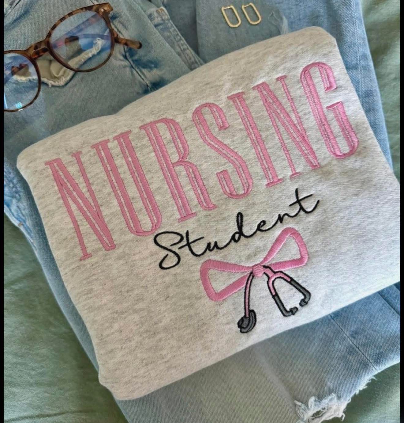Nursing Student Embroidered Sweatshirt