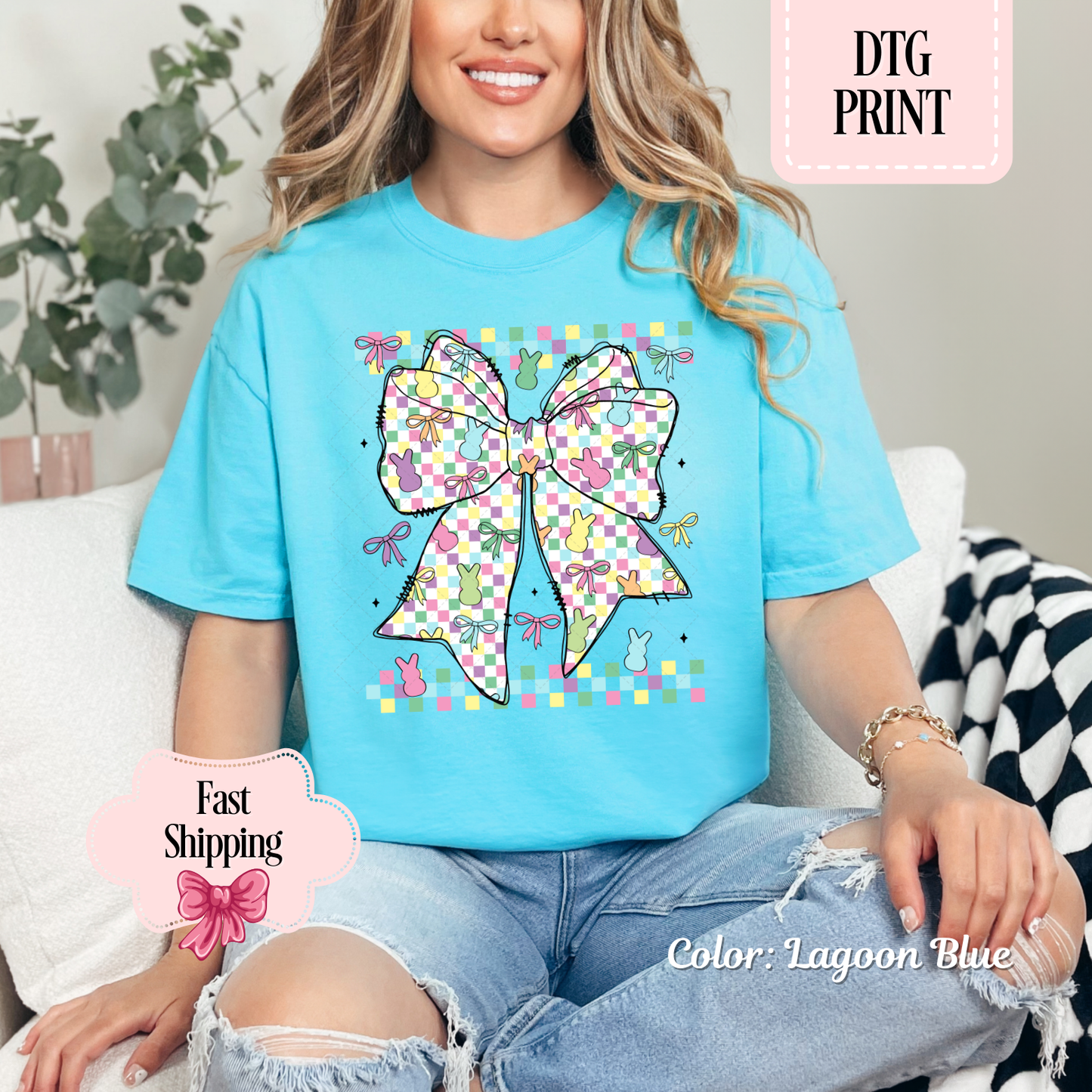 Pastel Easter Bunny Bow