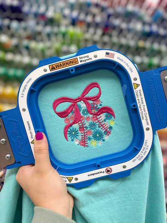 Floral Baseball Embroidery