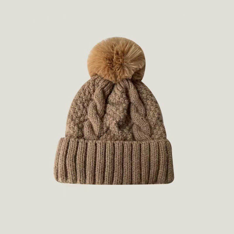CLASSIC CABLE KNOT POM POM BEANIES HAT