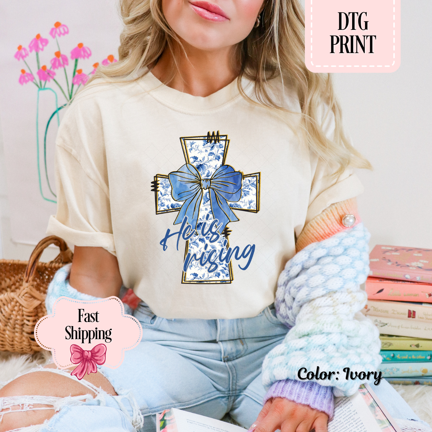 He Is Rising (Blue Chinoiserie)