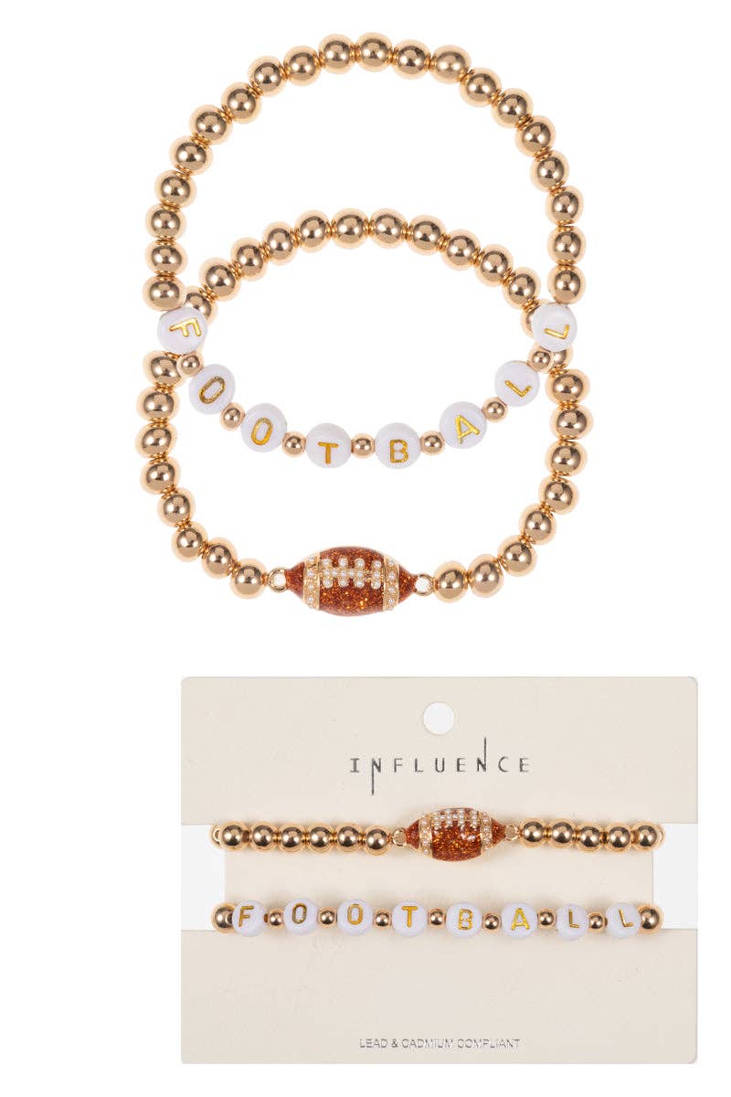 Friday Night Lights – Football Stretch Bracelet Set