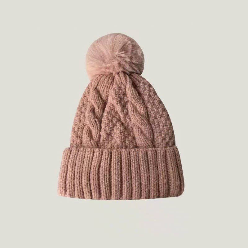 CLASSIC CABLE KNOT POM POM BEANIES HAT