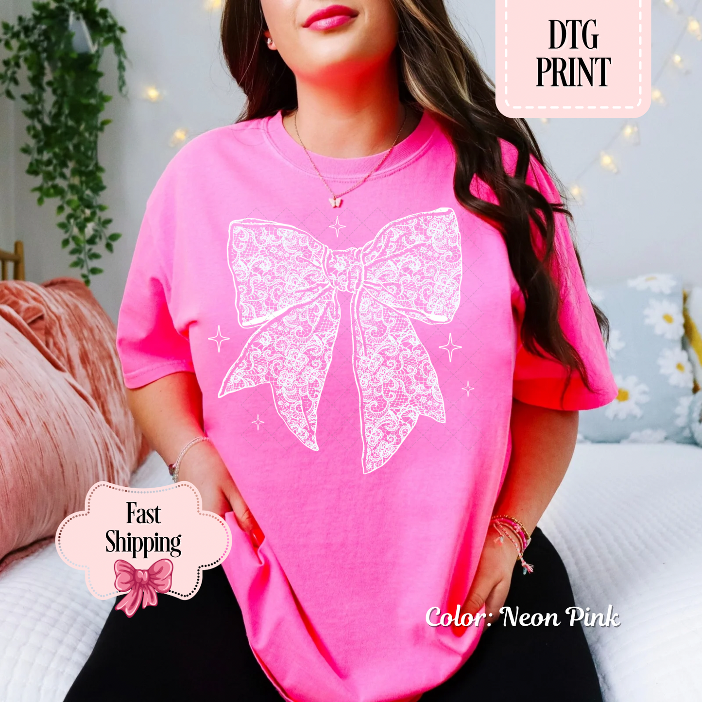 Lace Coquette Bow Graphic