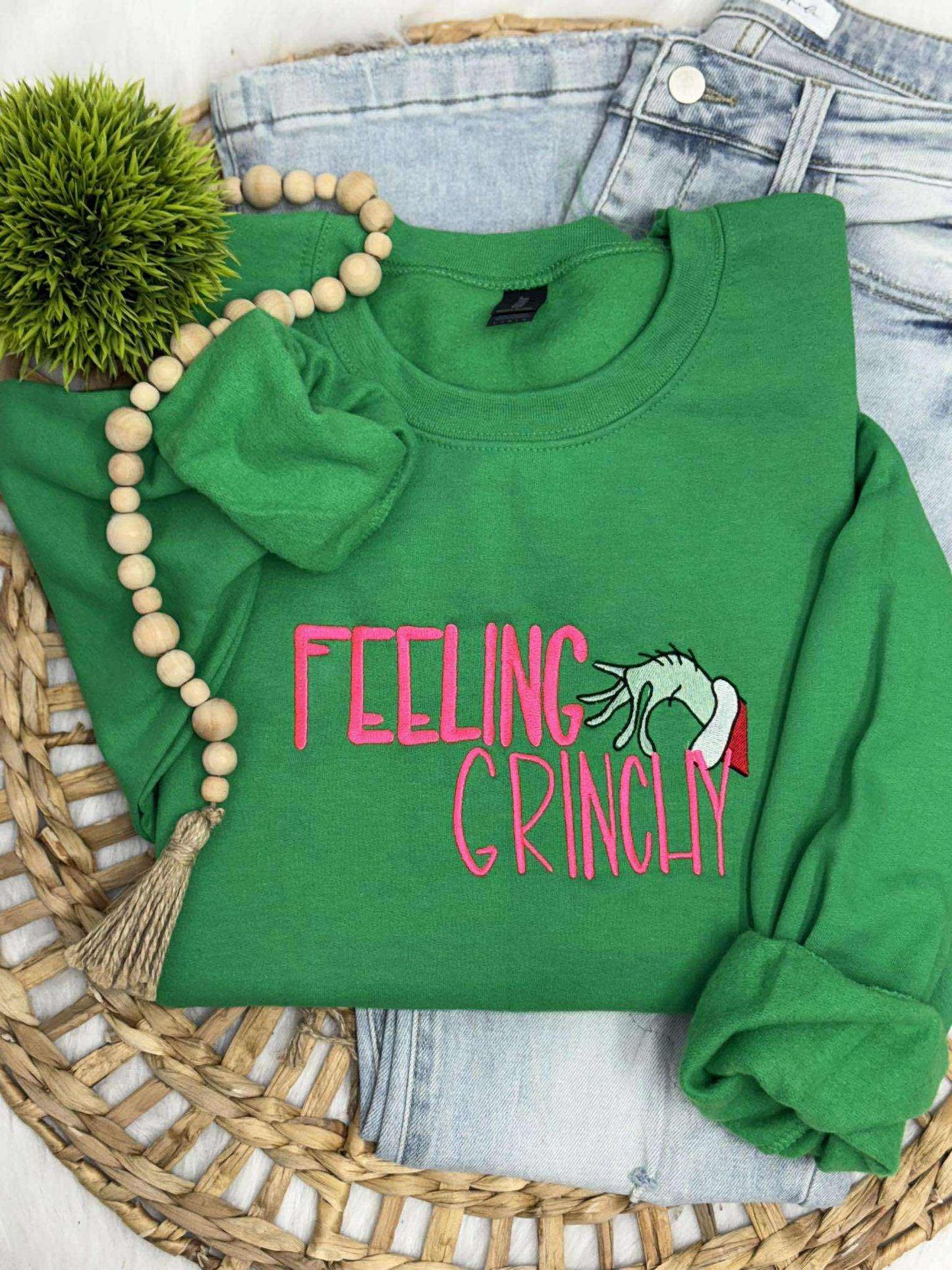 Feeling Grinchy Embroidered Sweatshirt