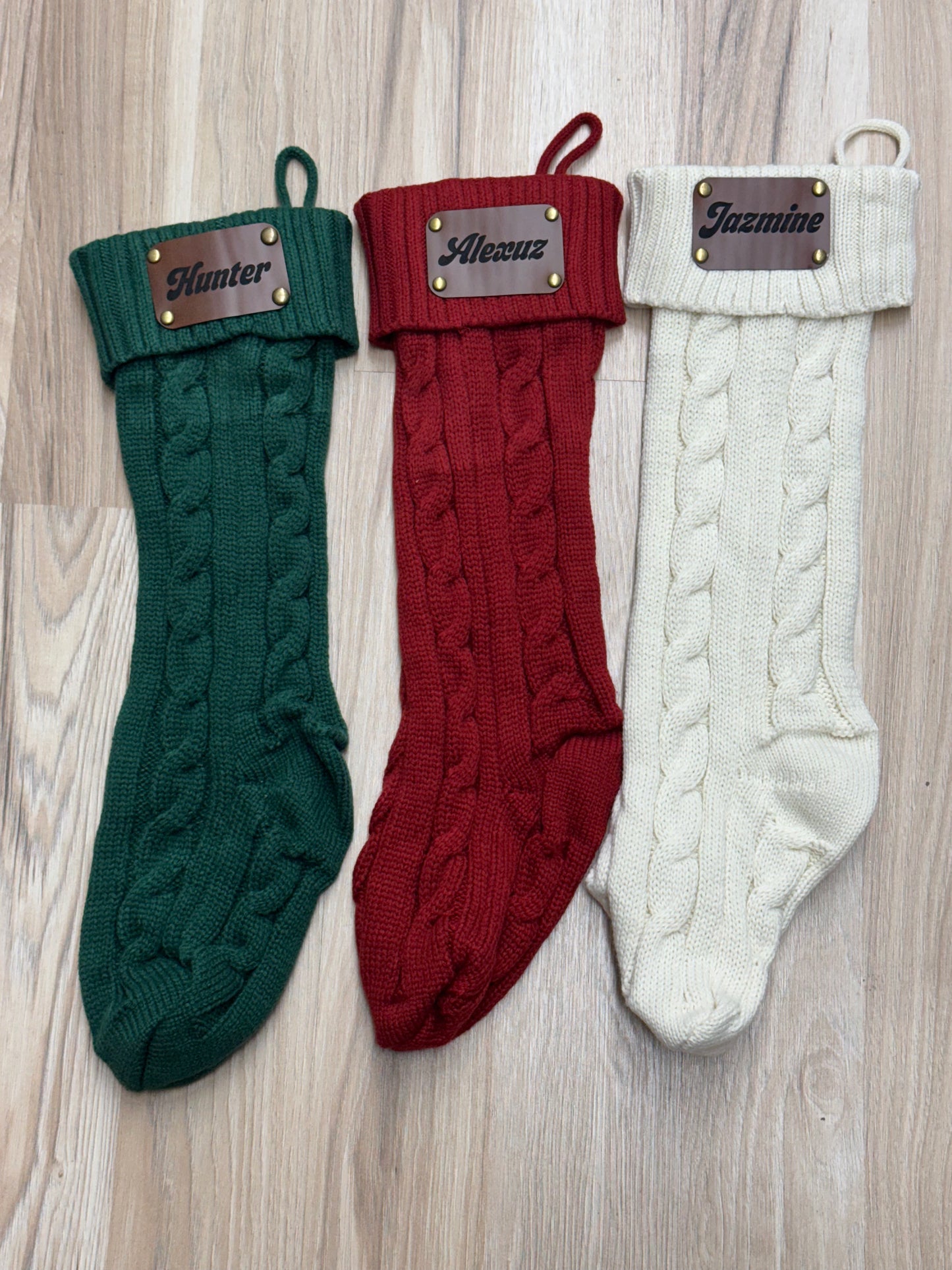 Christmas Stockings - FREE LEATHER ENGRAVING PATCH