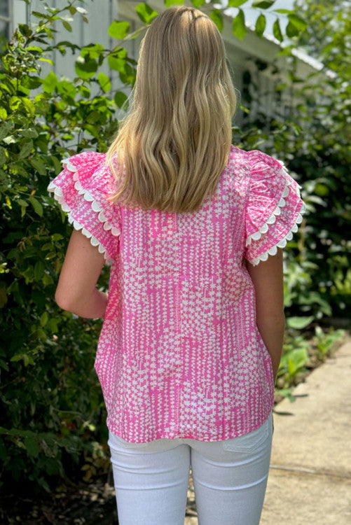 Pink Breeze Flutter Top