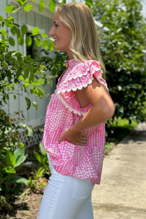 Pink Breeze Flutter Top