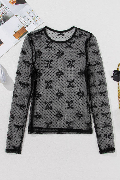 Classy Black Mesh Top