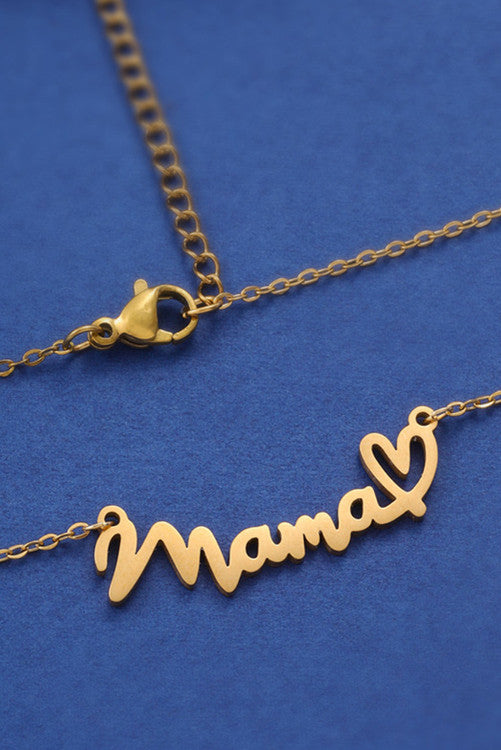 Golden Heart Mama Necklace