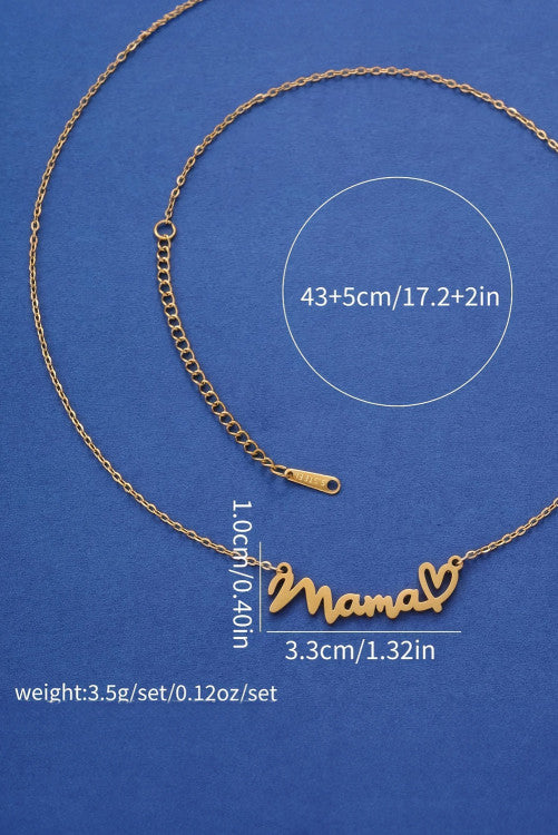Golden Heart Mama Necklace