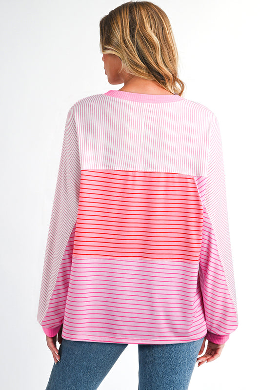 Strawberry Swirl Patchwork Pullover