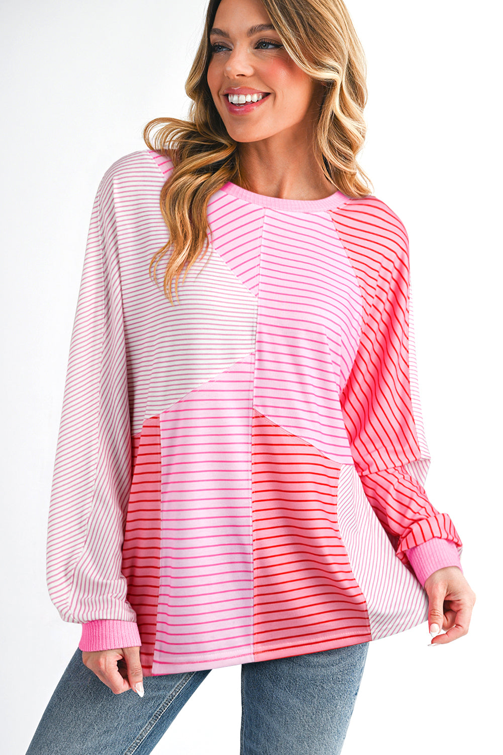 Strawberry Swirl Patchwork Pullover