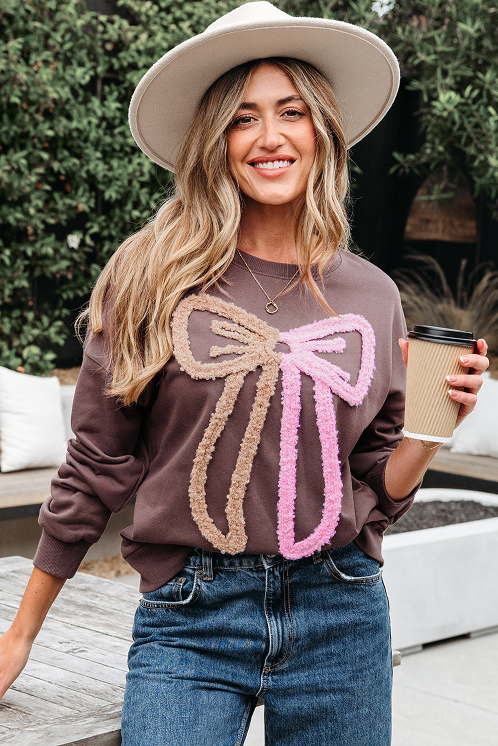 Bow & Beyond Contrast Terry Sweatshirt