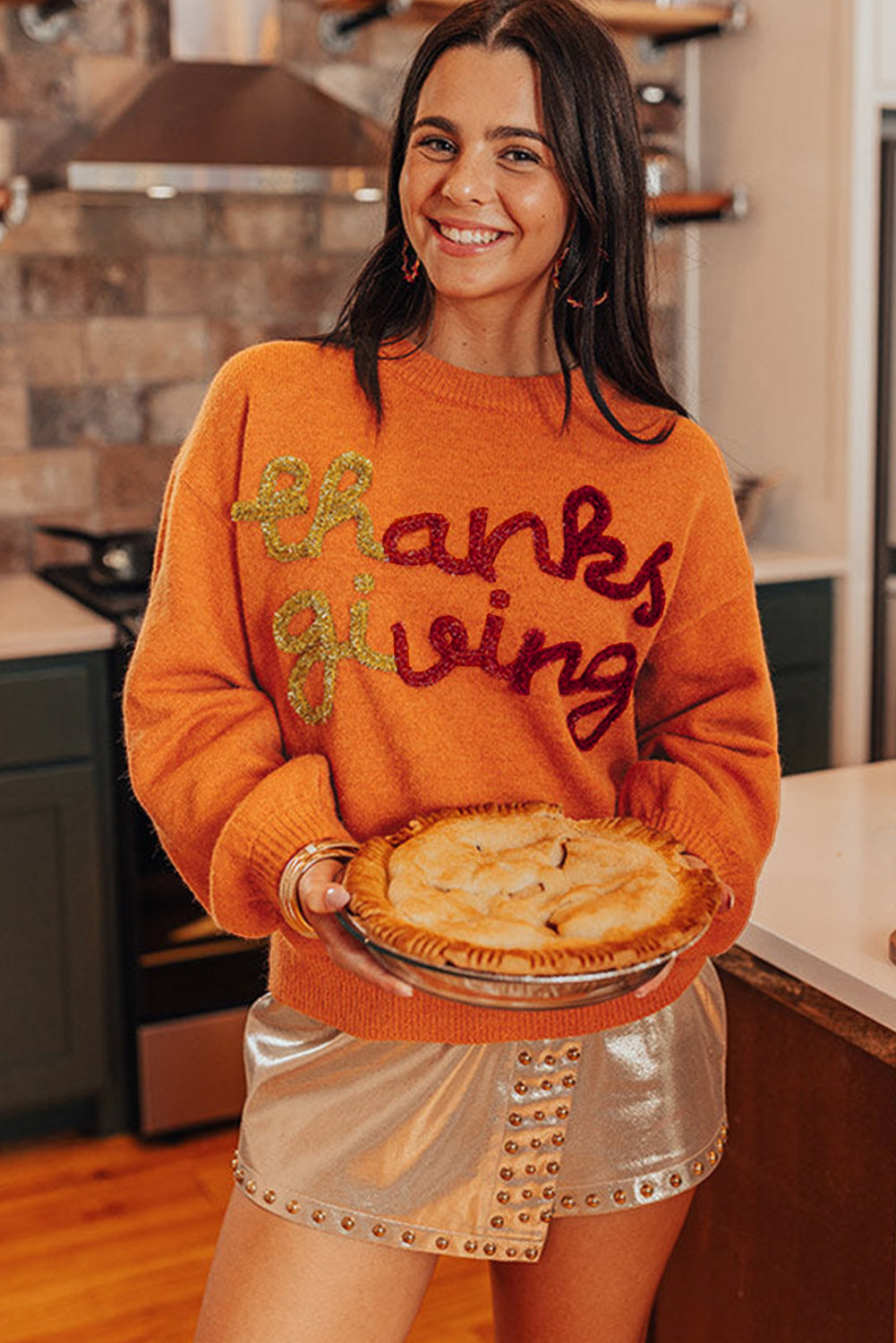 Thanksgiving Tinsel Sweater