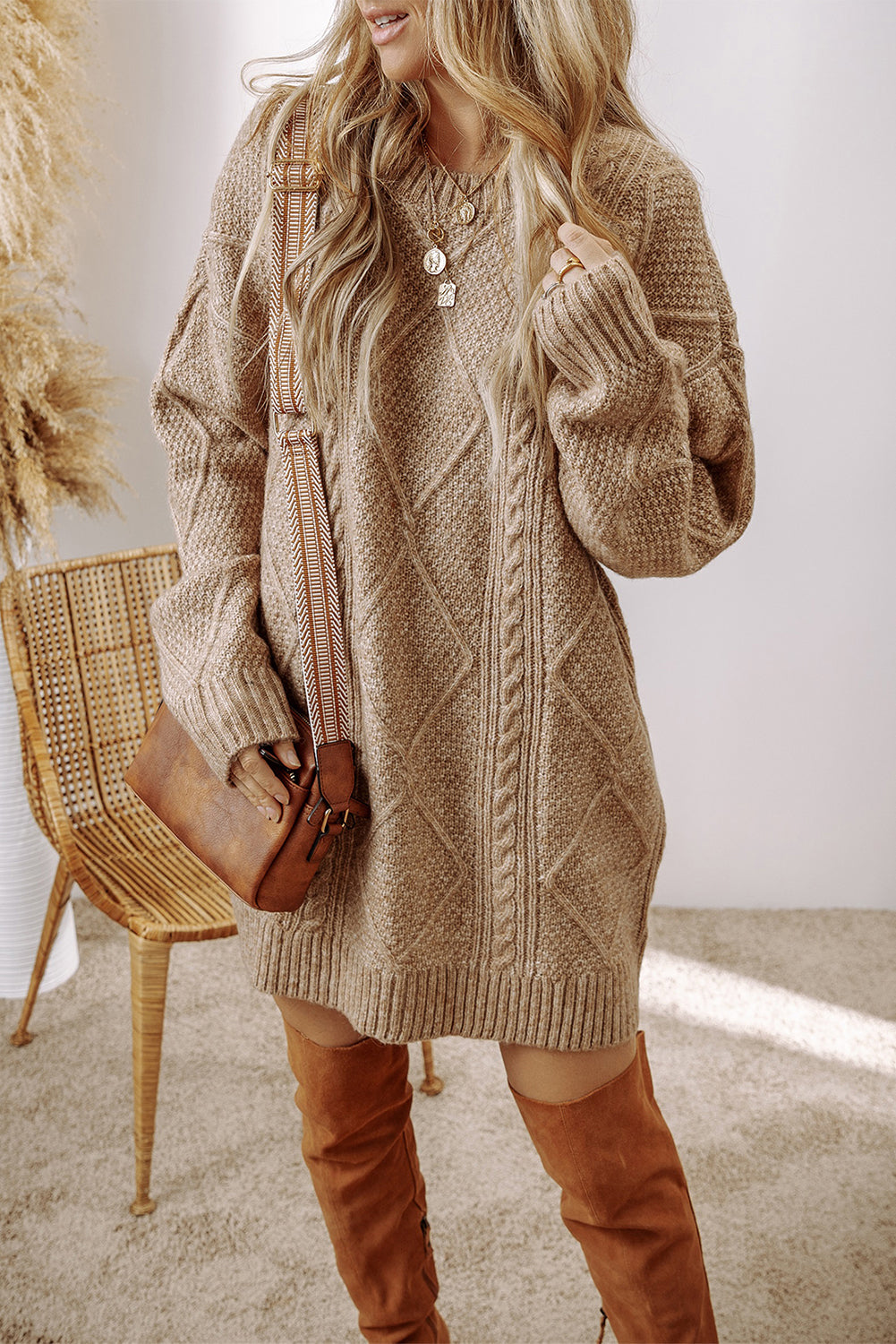Warm Intentions Cable Knit Dress