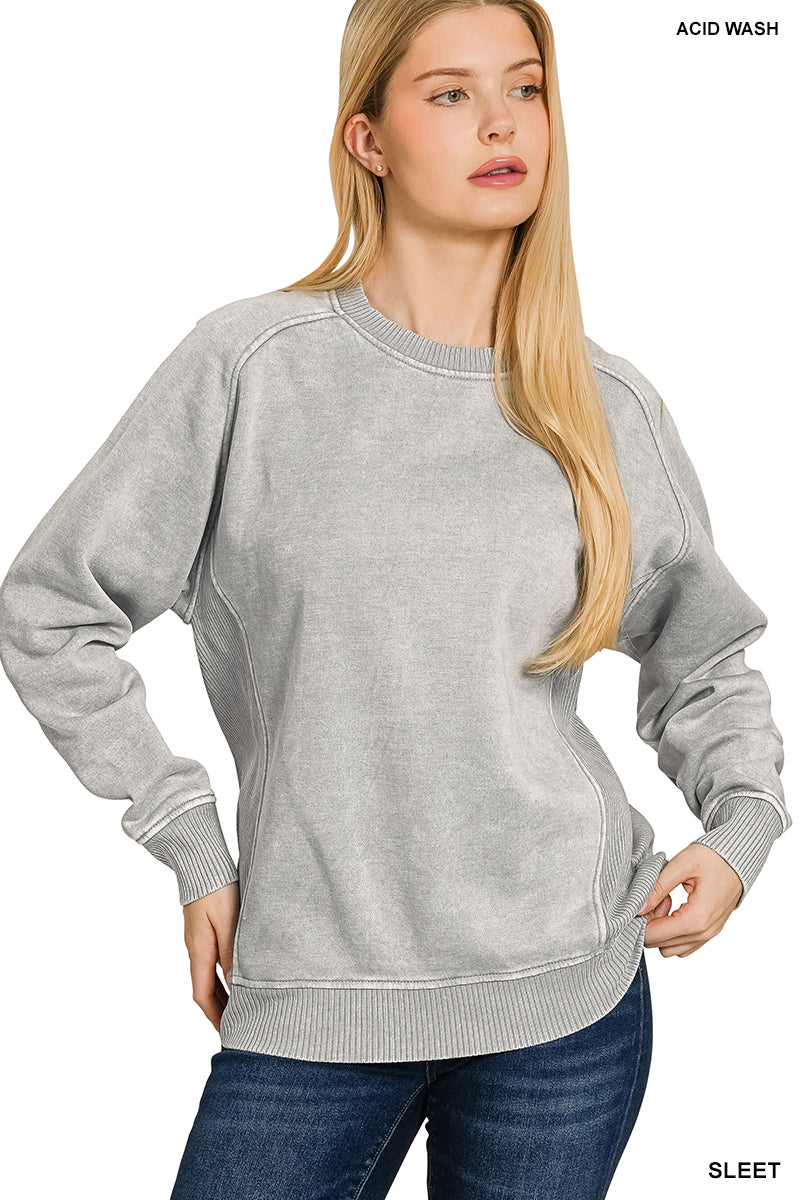 Rogue Wave Acid Wash Fleece Sweatshirt