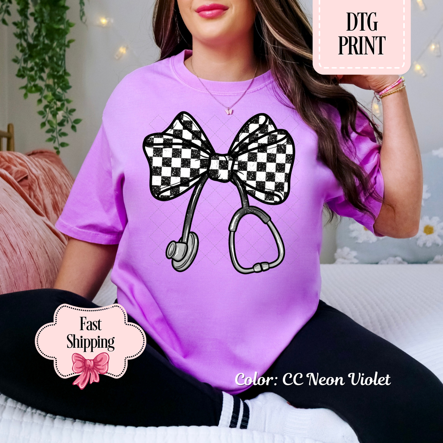 Checkered Bow (Stethoscope)