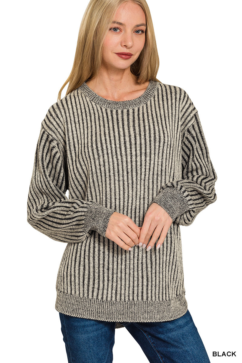 Cozy Curve two-tone sweater