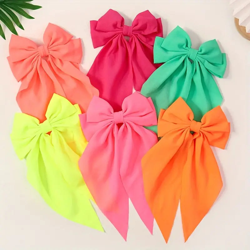 Fluorescent Bow Hair Clip