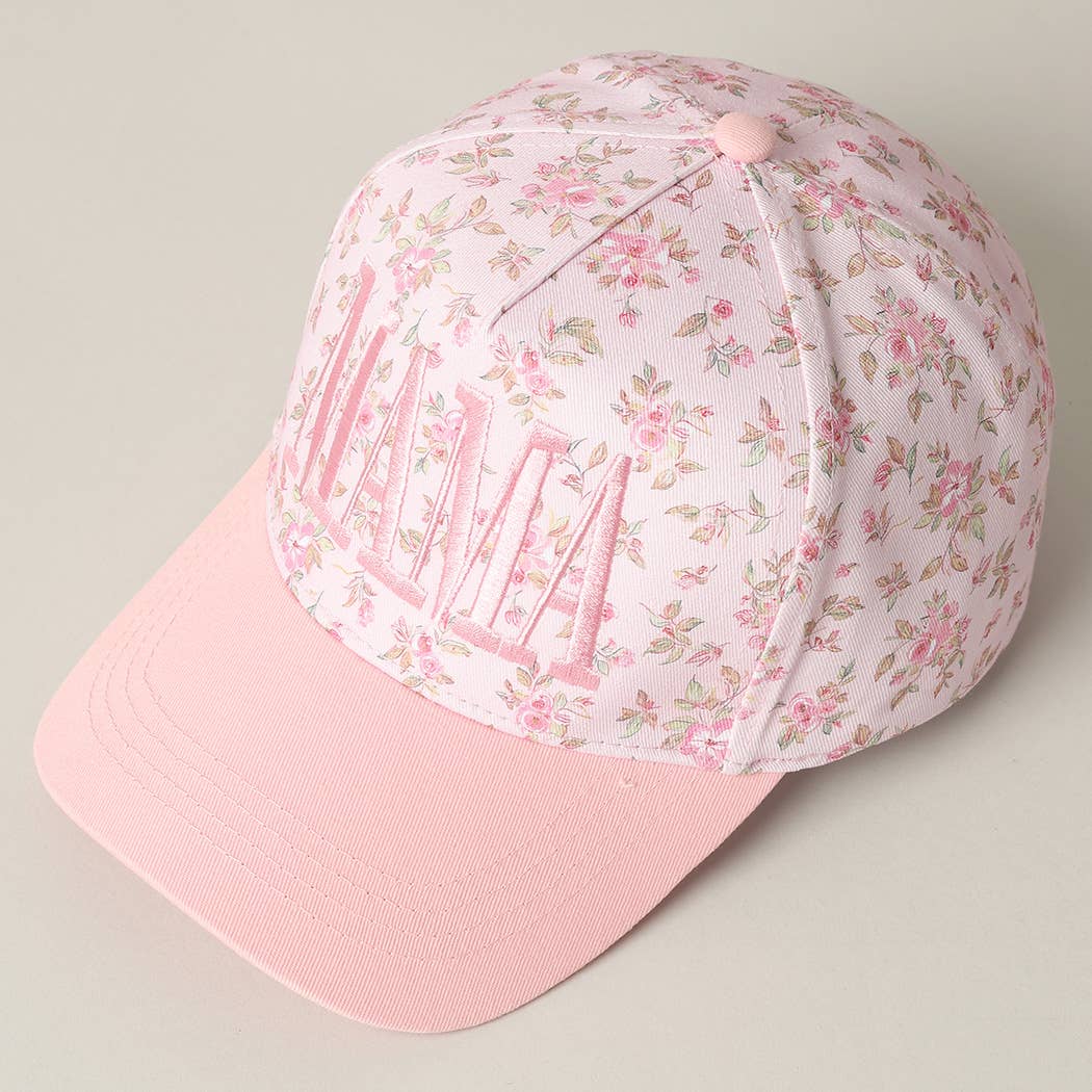 MAMA Embroidered Flower Trucker Hat