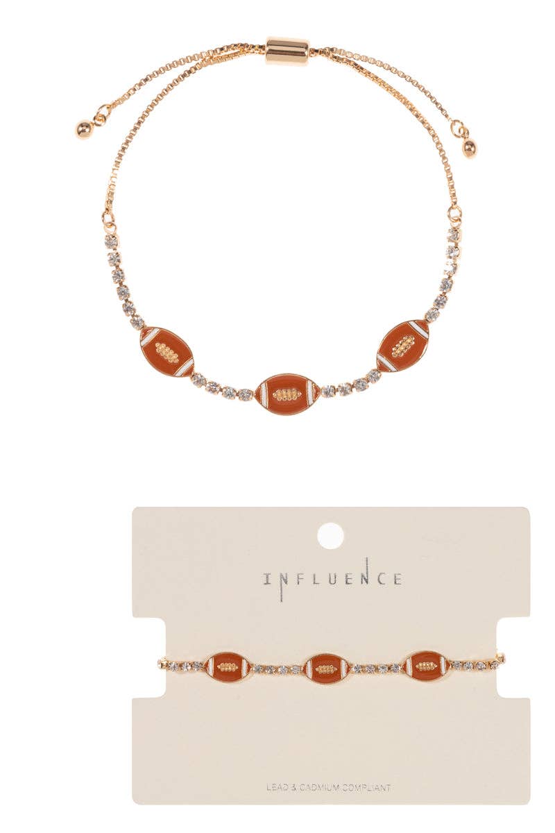 Triple Play Football Stretch Bracelet