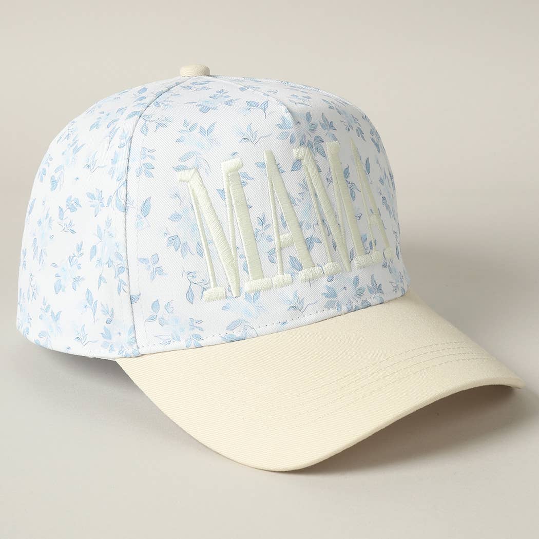 MAMA Embroidered Flower Trucker Hat