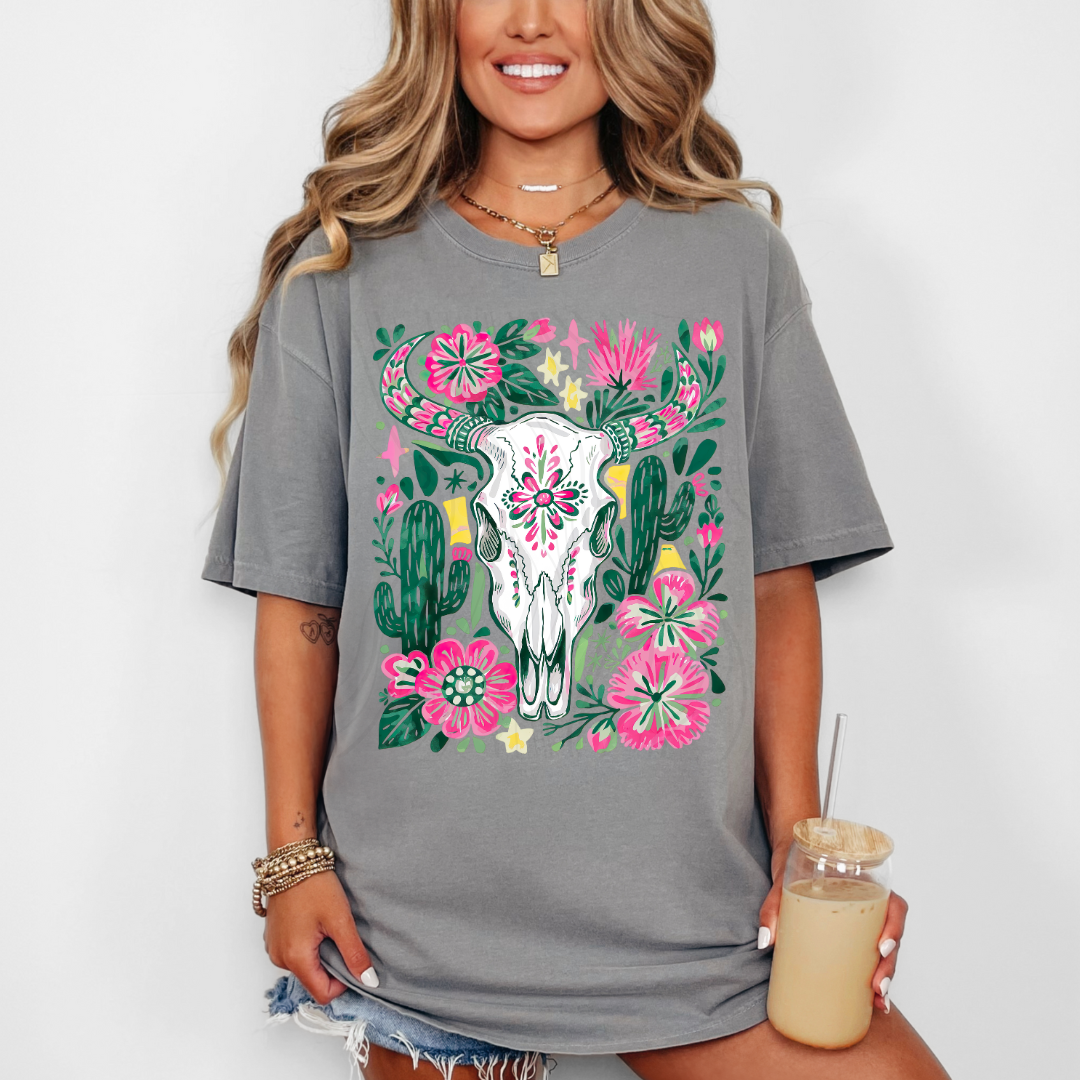 Boho Floral Skull