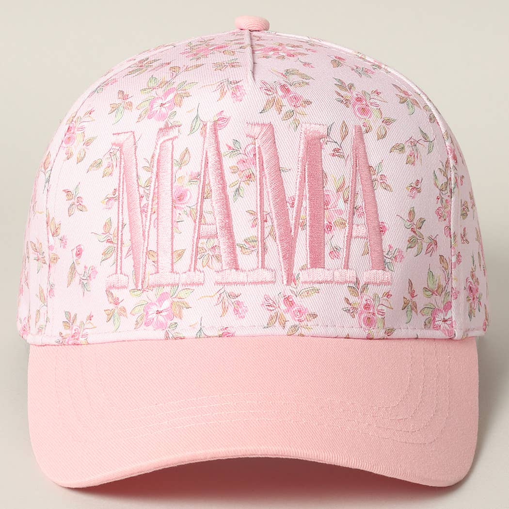 MAMA Embroidered Flower Trucker Hat
