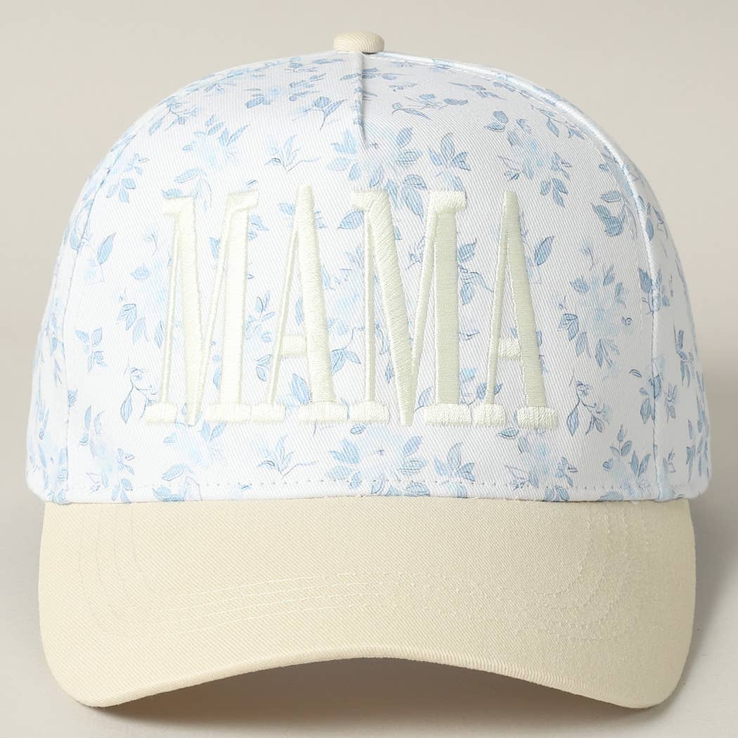 MAMA Embroidered Flower Trucker Hat