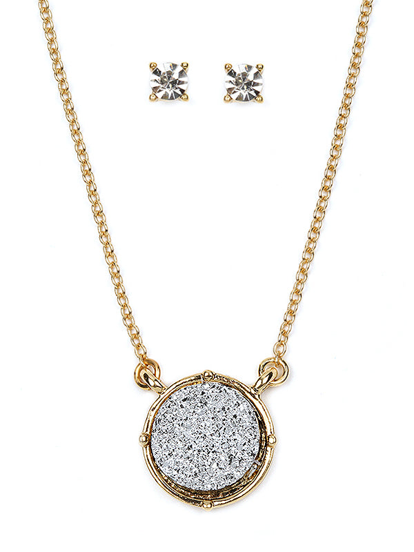 Druzy Necklace and Earring Set