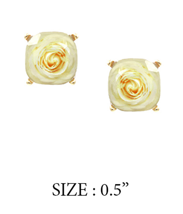 Ivory Rose Studs