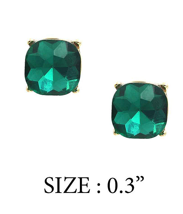 Small Green Crystal Studs
