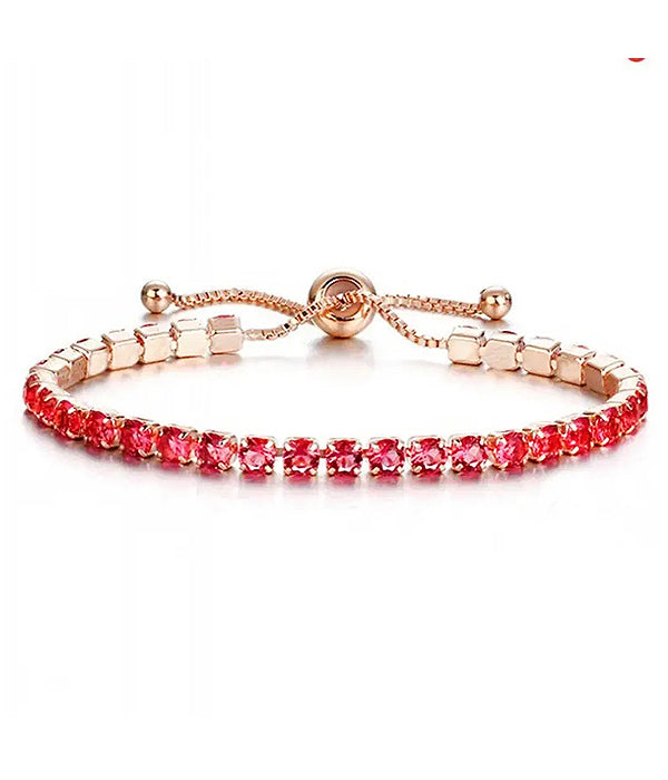 Ruby Red Rose Gold Bracelet