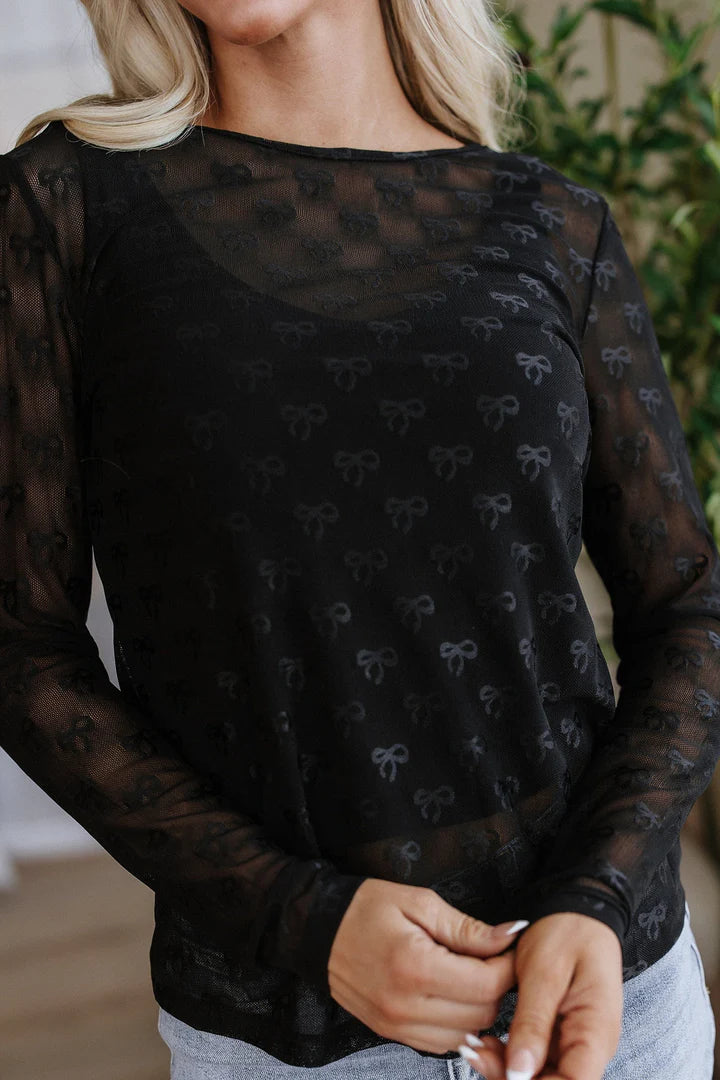 Classy Black Mesh Top
