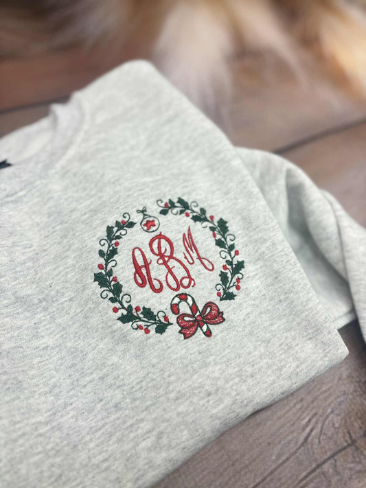 Christmas Monogram Embroidered Apparel