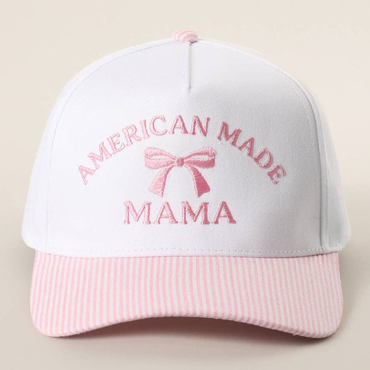 AMERICAN MADE MAMA Embroidered Striped Trucker Hat