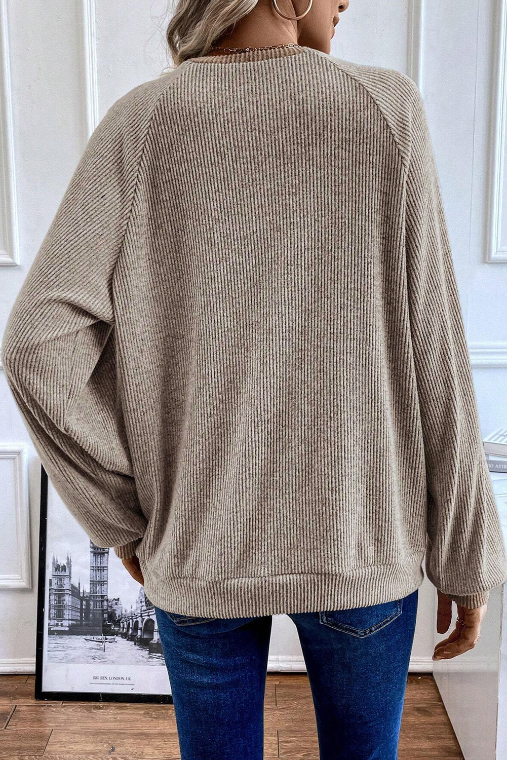 Hannah Oatmeal Ribbed Sweater