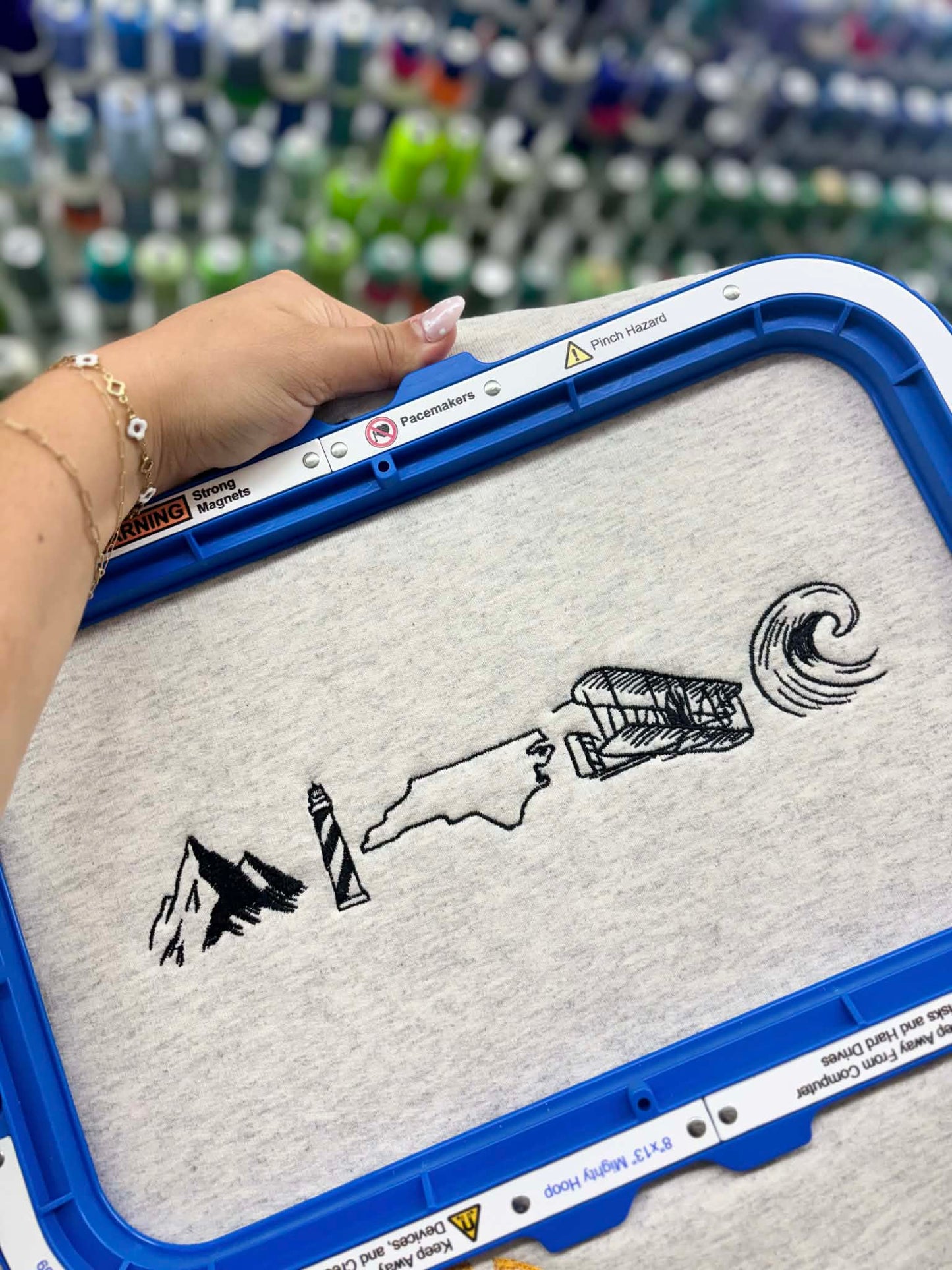 North Carolina Icons Embroidery