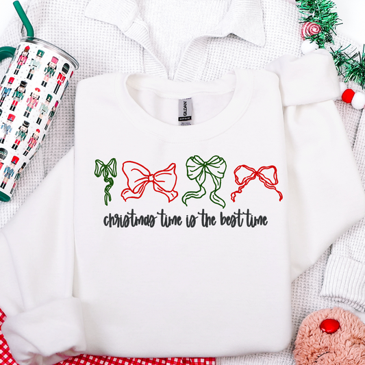 Christmas Time Is The Best Time Embroidered Sweatshirt