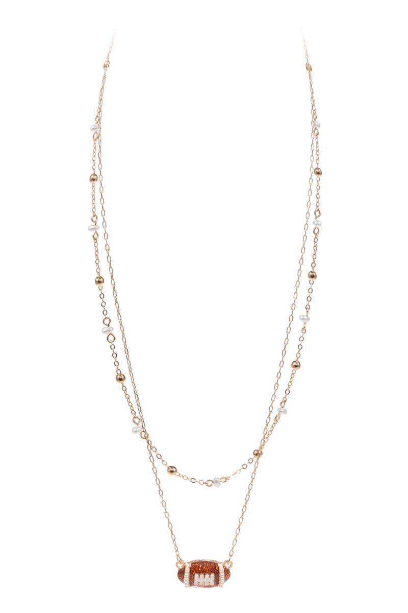 First Down Layers Football Necklace