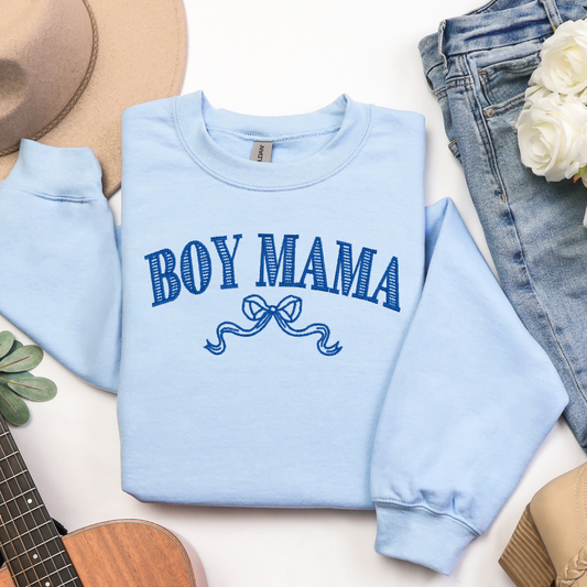 Boy Mama / Boy Mom Embroidered Sweatshirt